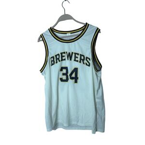 Milwaukee Brewers Giannis Antetokounmpo Jersey Cream #34 - Adult Size XL - SGA